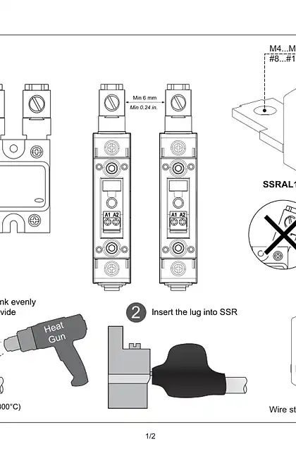 schneider施耐德SSRAL1 _ SSRAL2 Copper terminal lug_ Intruction Sheet